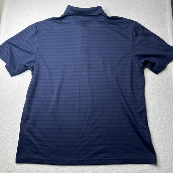 Grand Slam Performance Mens XL Navy Blue Striped Short Sleeve Golf Polo Shirt - Picture 7 of 7